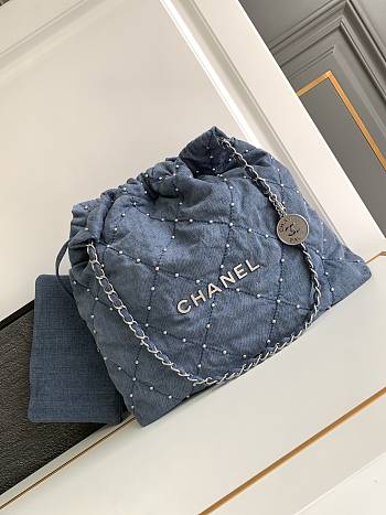 Chanel 22 Handbag Small Denim 35x37x7cm