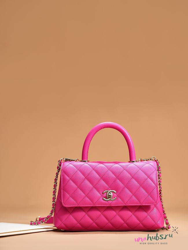 Chanel Coco Handle Caviar Pink Bag 24cm - 1