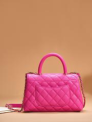 Chanel Coco Handle Caviar Pink Bag 24cm - 4