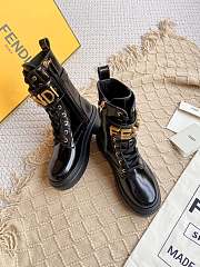 Fendi Logo Plaque Lace-Up Biker Boots - 2