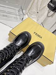 Fendi Logo Plaque Lace-Up Biker Long Boots - 3