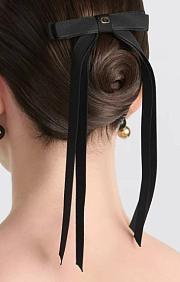 Dior Twist Bow Black Grosgrain - 6