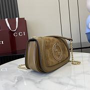 	 Gucci Small Blondie Brown Suede Shoulder Bag 21.5x11x8cm - 5