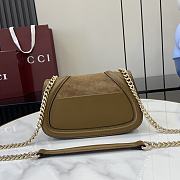 	 Gucci Small Blondie Brown Suede Shoulder Bag 21.5x11x8cm - 3