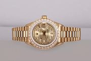 Rolex Lady President 26mm-Champagne String Diamond Dial-Diamond Bezel - 5