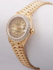 Rolex Lady President 26mm-Champagne String Diamond Dial-Diamond Bezel - 4