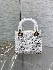 Dior Mini Lady Crocodile White Satin Bag - 4