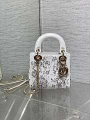 Dior Mini Lady Crocodile White Satin Bag - 2