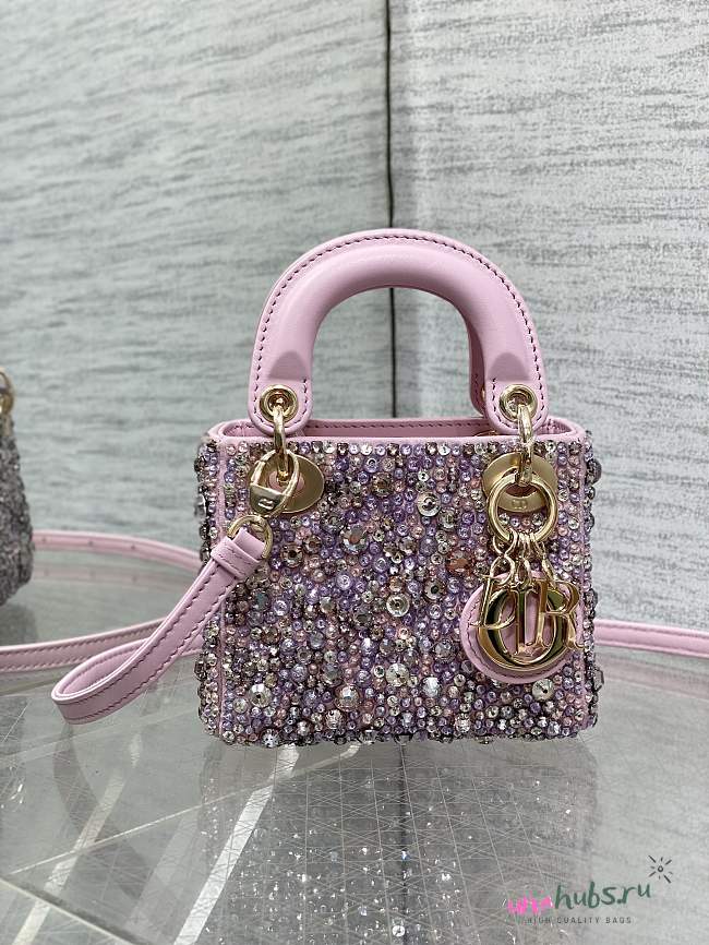 Dior Mini Lady Pink Bag 17cm - 1