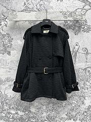 Fendi Black FF Pattern Belt Coat - 1