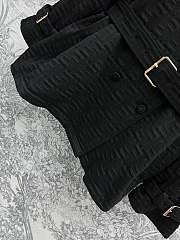 Fendi Black FF Pattern Belt Coat - 2