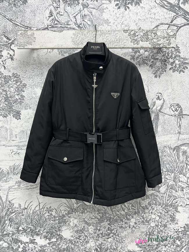 Prada Re-Nylon down jacket with belt - 1