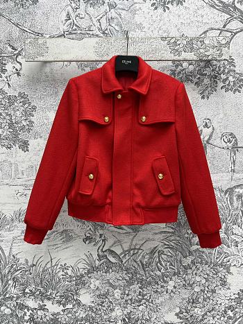 Celine blouson jacket in wool felt red