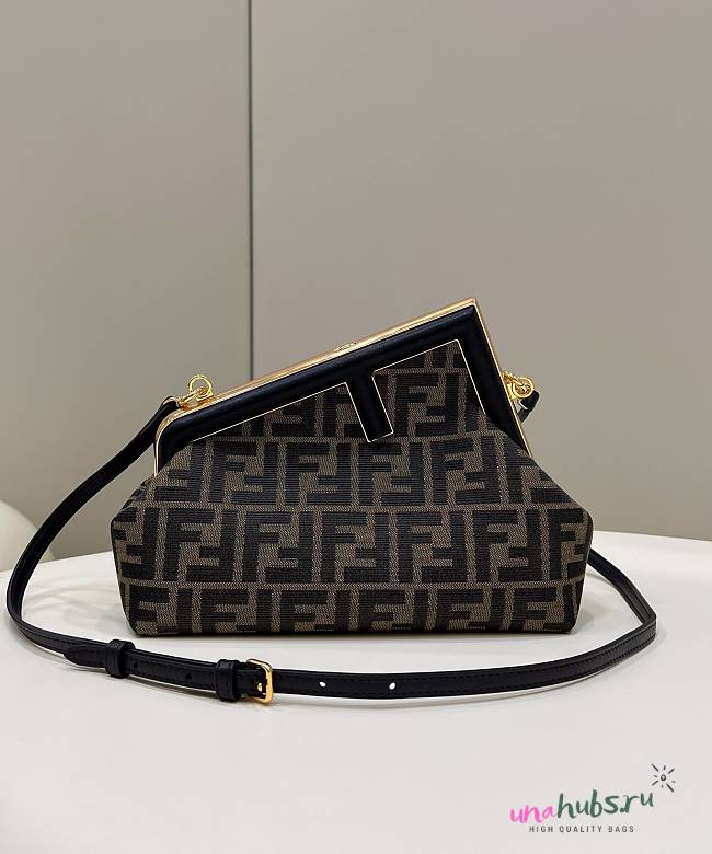 	 Fendi First FF Pattern Brown Bag 26×9.5×18cm - 1