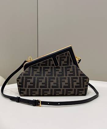 	 Fendi First FF Pattern Brown Bag 26×9.5×18cm