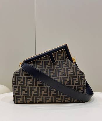 Fendi First FF Pattern Brown Bag 32.5x15x23.5cm 