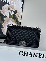 Chanel Le Boy Black Caviar Leather Bag Silver Hardware - 1