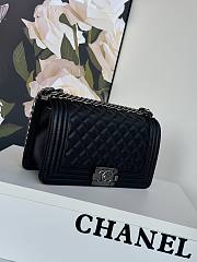 Chanel Le Boy Black Caviar Leather Bag Silver Hardware - 5