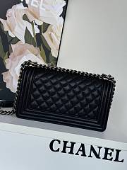 Chanel Le Boy Black Caviar Leather Bag Silver Hardware - 3