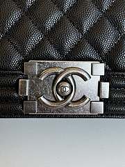 Chanel Le Boy Black Caviar Leather Bag Silver Hardware - 2