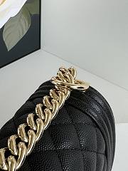 Chanel Small Le Boy Black Caviar Leather Shiny Gold Hardware - 4