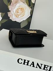 Chanel Small Le Boy Black Caviar Leather Shiny Gold Hardware - 3