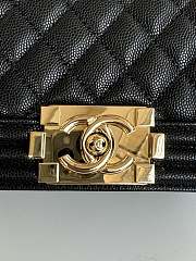 Chanel Small Le Boy Black Caviar Leather Shiny Gold Hardware - 2