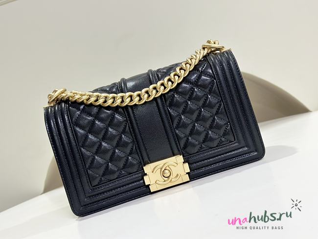 Chanel Medium Black Caviar Leather Gold Hardware - 1