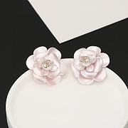 Chanel Pink Flower CC Logo Earrings - 1