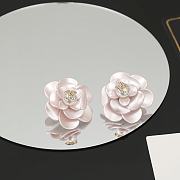 Chanel Pink Flower CC Logo Earrings - 5