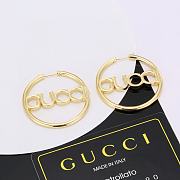 GUCCI Logo Hoop Earrings - 2