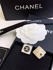 Chanel Square Earrings Black&White - 6