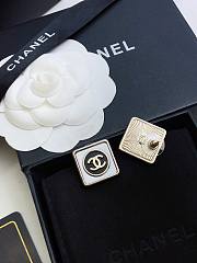 Chanel Square Earrings Black&White - 5