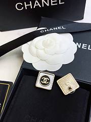 Chanel Square Earrings Black&White - 3