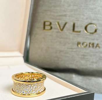 BVLGARI B ZERO 1 RING WITH PAVE' DIAMOND ROSE GOLD