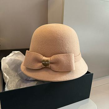 Miu Miu Beige Bow Hat