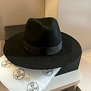 Hermes Black Suede Felt Hat - 5