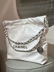 Chanel 22 Handbag White Silver Hardware 35x37x7cm - 5