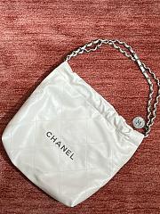 Chanel 22 Handbag White Silver Hardware 35x37x7cm - 2