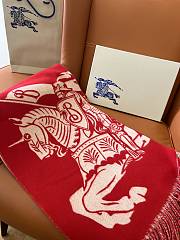 Burrberry Red Equestrian Knight cashmere scarf 45*210CM - 1