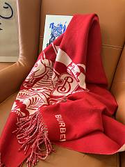 Burrberry Red Equestrian Knight cashmere scarf 45*210CM - 6