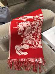 Burrberry Red Equestrian Knight cashmere scarf 45*210CM - 4