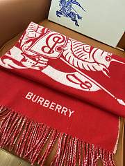 Burrberry Red Equestrian Knight cashmere scarf 45*210CM - 3