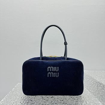 Miu Miu Navy Velvet Beau Bag 35*12*22CM