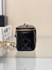 Chanel Mini Vanity Black Lambskin Leather With Pearl Strap - 11*8.5*7cm - 5