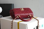 Chanel Coco Handle Bag Red Caviar Leather Bag 14.5x11x5.5cm - 2