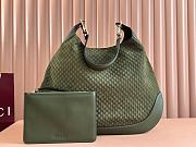 Gucci B medium shoulder bag dark green suede 49*46*4CM - 1