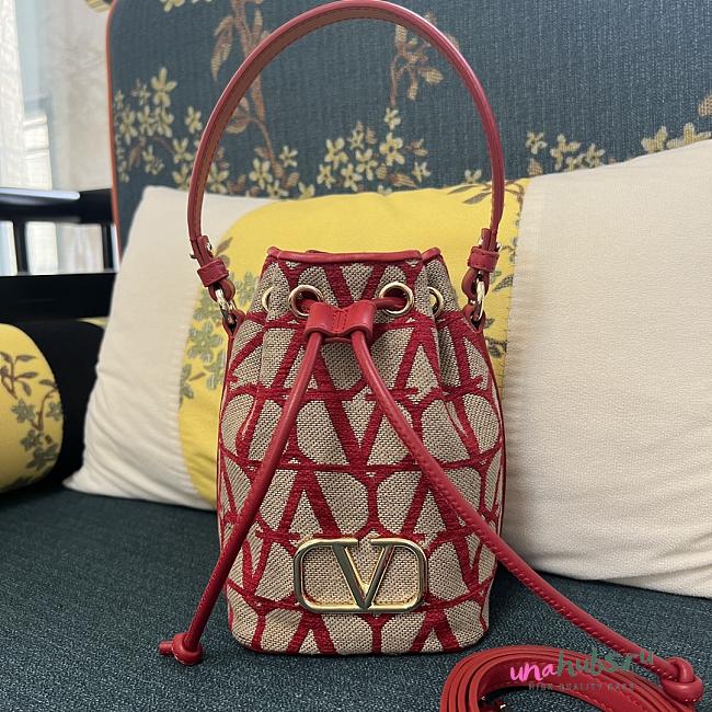 VALENTINO GARAVANI Vlogo Iconographe Mini Canvas Bucket Bag - 1