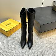 FENDI FIRST Black Leather High-Heeled Boots - 6