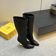 FENDI FIRST Black Leather High-Heeled Boots - 4